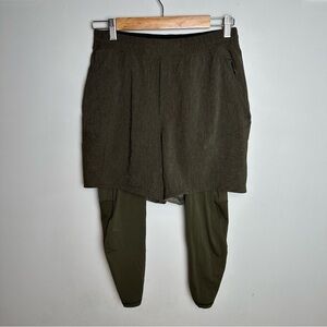 Lululemon Active Expert Short Tight 6", Size M, Heathered Dark Olive